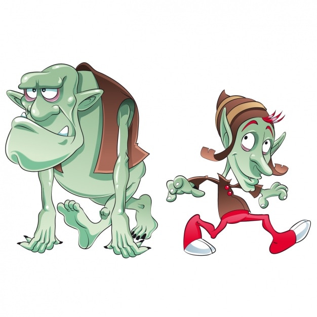 Free Vector coloured trolls design