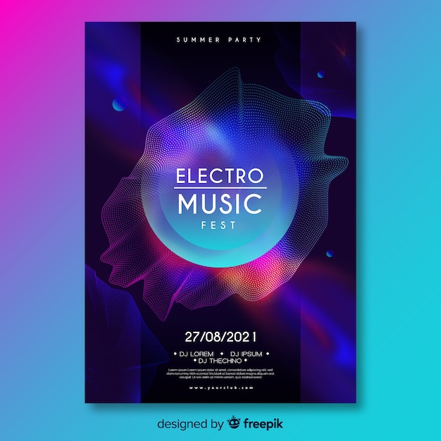 Colourful abstract music poster template