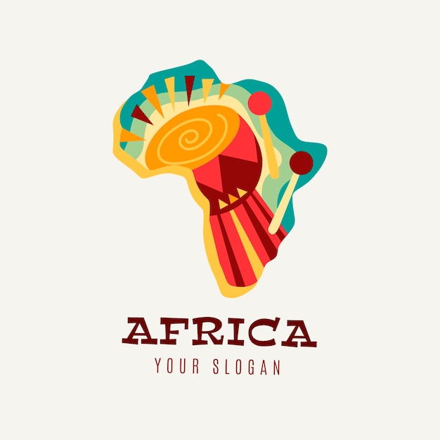 Colourful africa map logo template