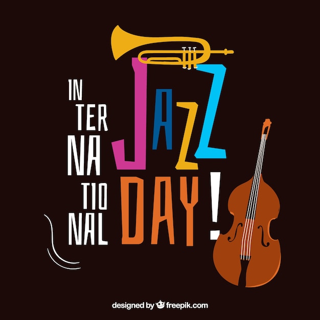 Free Vector colourful background for the international jazz day