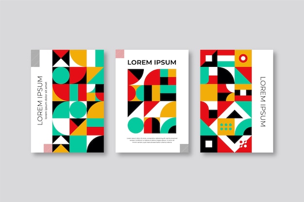 Colourful book abstract geometric cover collection