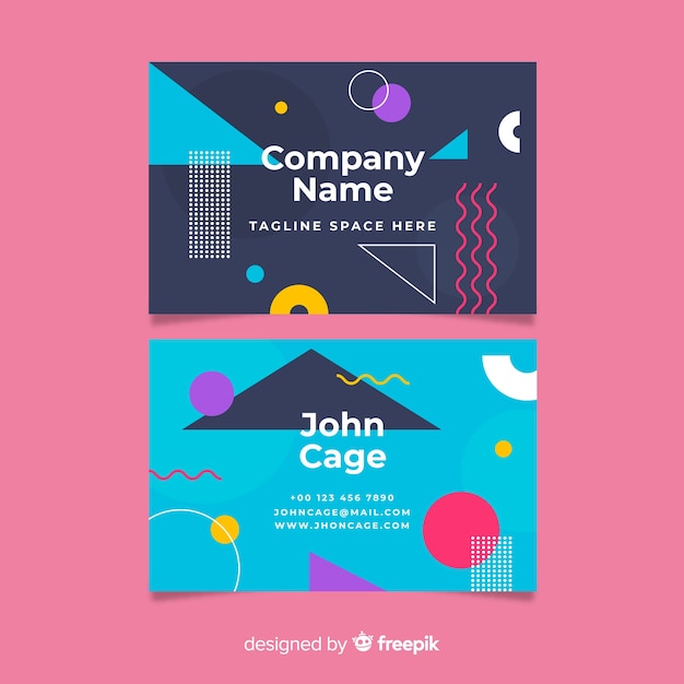 Colourful business card template