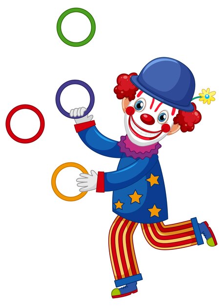 Colourful clown cartoon character