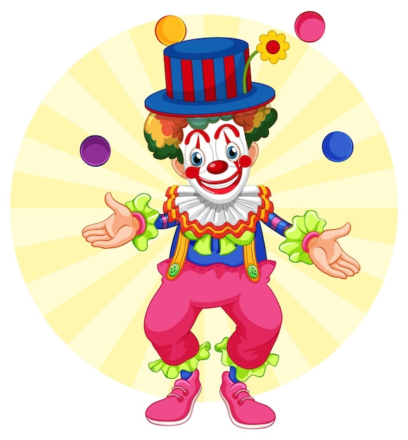 Colourful clown cartoon character