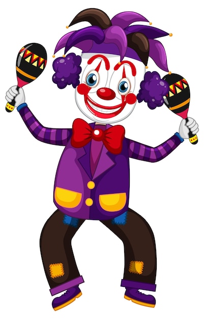 Colourful clown cartoon character