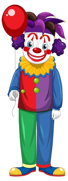 Colourful clown cartoon character