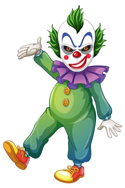 Colourful clown cartoon character