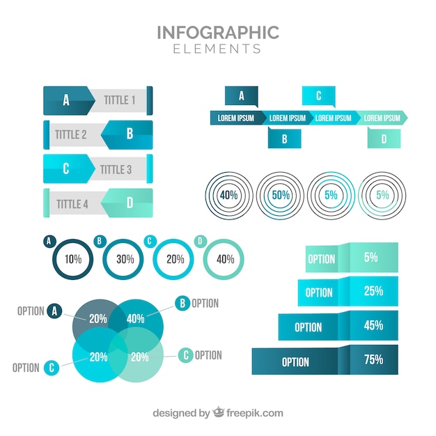 Free Vector colourful collection of infographic elements