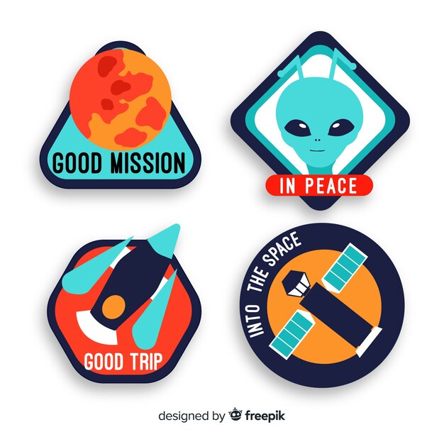 Colourful collection of space stickers