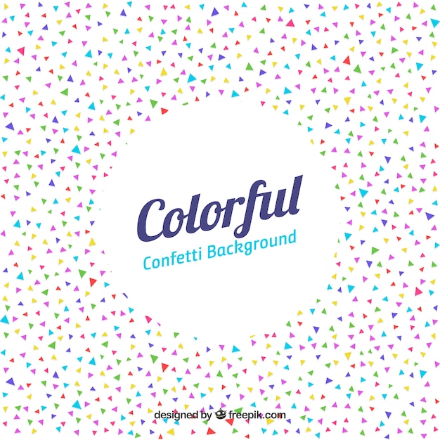 Colourful confetti background in flat design