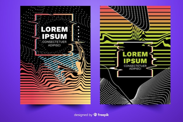 Colourful covers with glitch effect