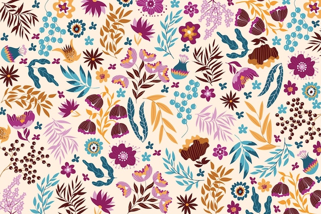 Colourful exotic floral background