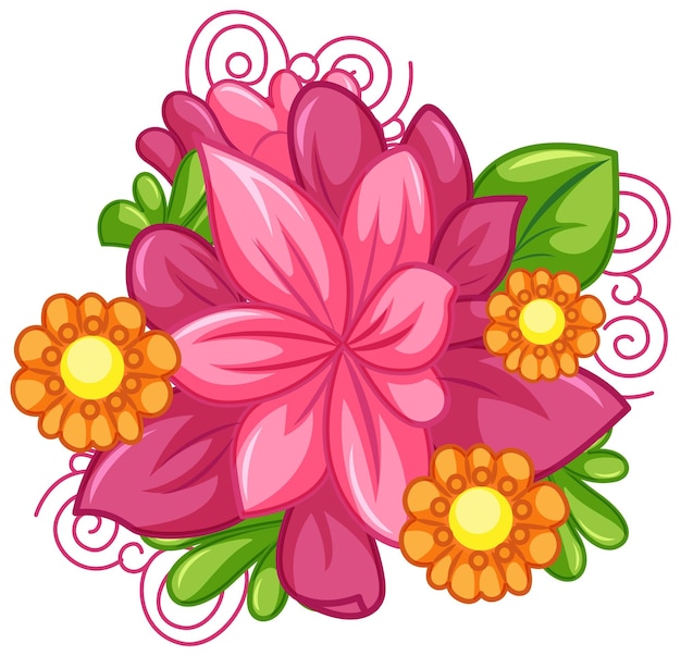 Free vector colourful flower cartoon for summer decoration