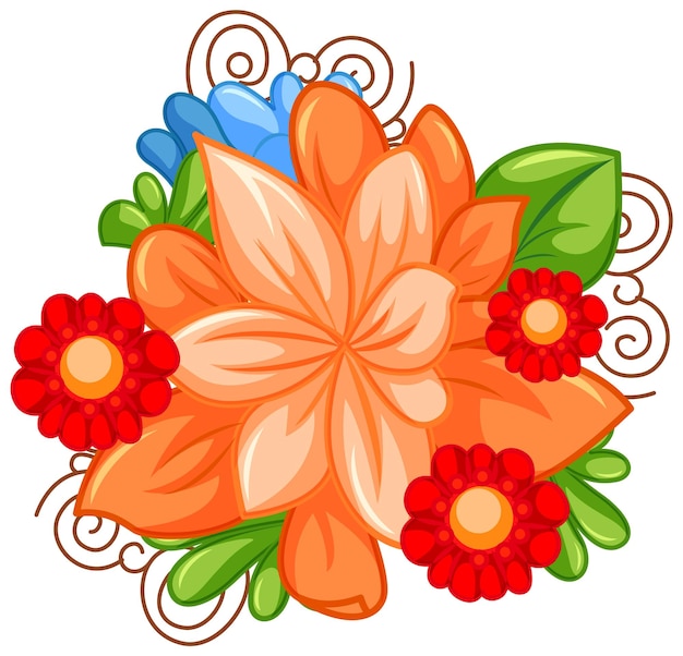 Free Vector colourful flower cartoon for summer decoration