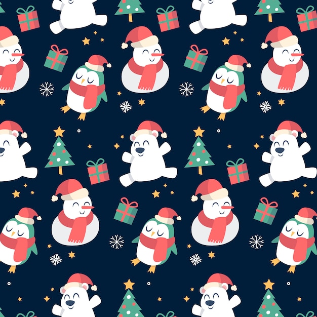 Colourful funny christmas pattern