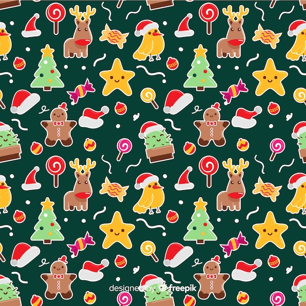 Colourful funny christmas pattern