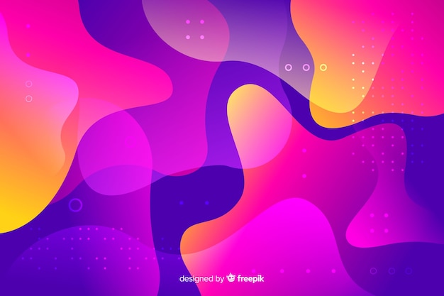 Colourful gradient liquid shapes background