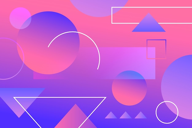 Colourful gradient wallpaper with geometrical shapes