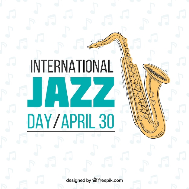 Colourful hand drawn background for the international jazz day