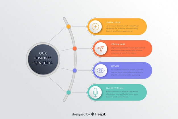 Colourful infographic steps template