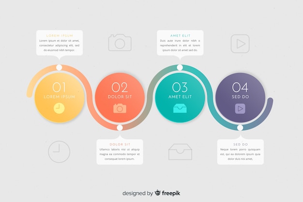 Colourful infographic steps template