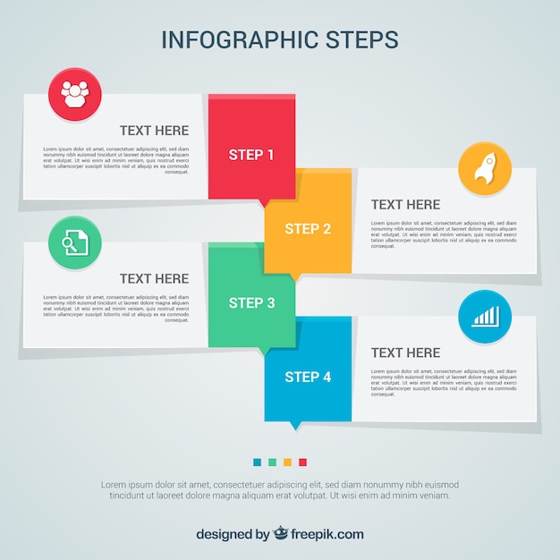 Colourful infographic steps