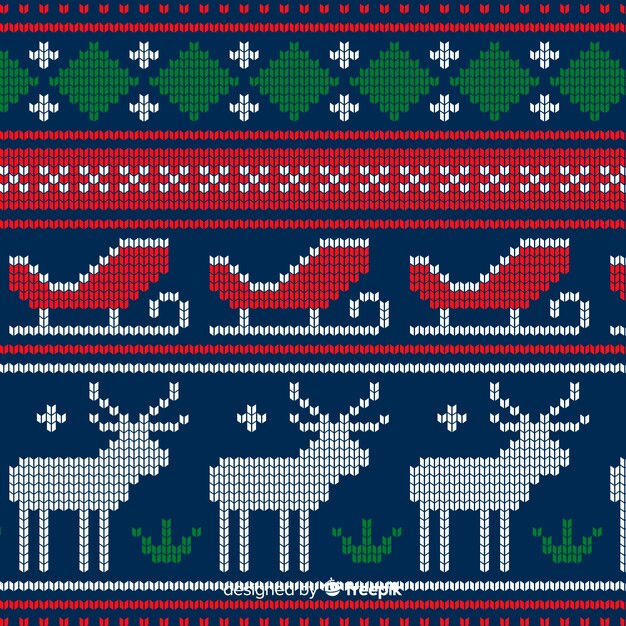 Colourful knitted christmas pattern