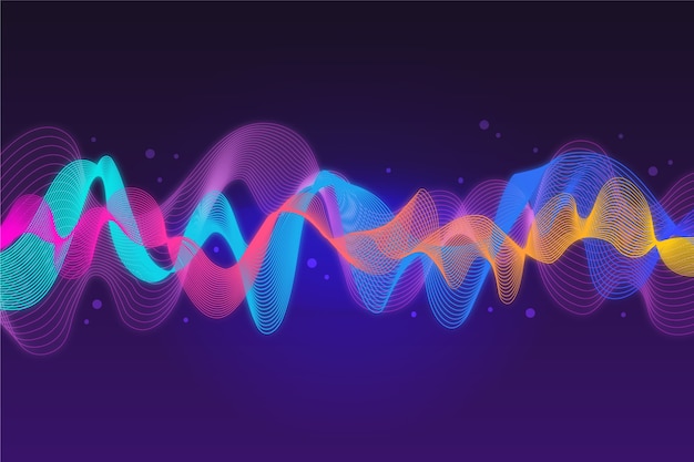 Free Vector colourful music sound waves background