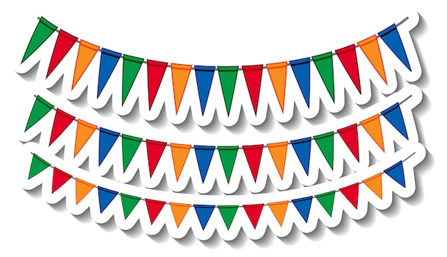 Colourful party flags sticker