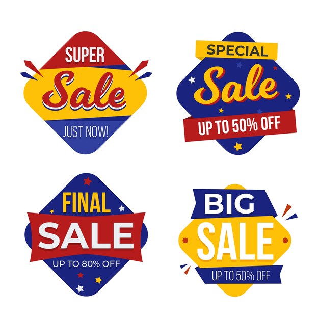 Colourful sale banner layout collection