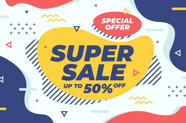 Colourful sales background with super sale