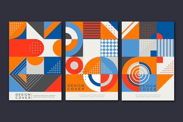 Colourful shapes and dots cover for books collection