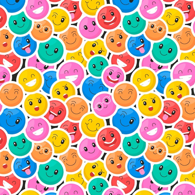 Free vector colourful smile emoticons pattern