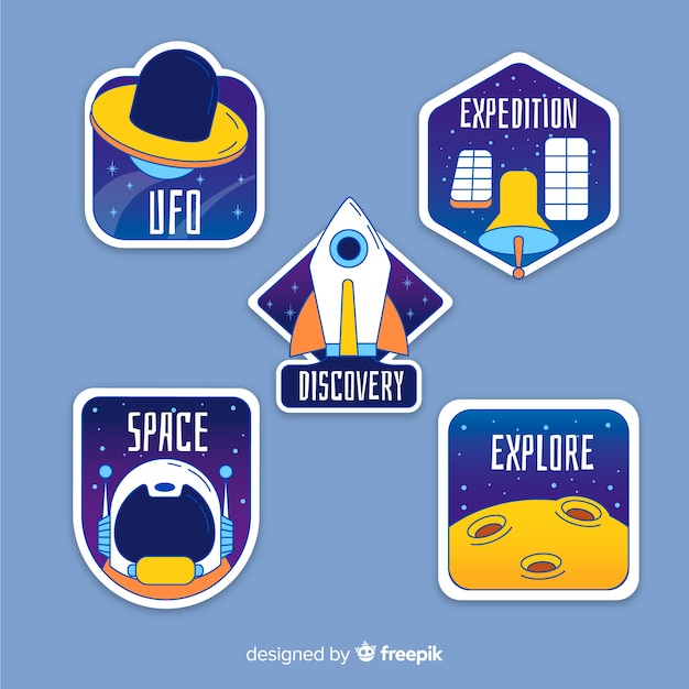 Colourful space stickers pack