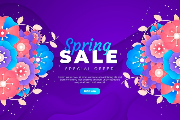 Colourful spring sale in paper style