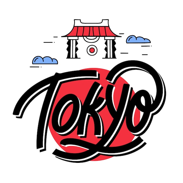 Colourful tokio city lettering