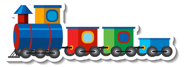 Colourful toy train om white background