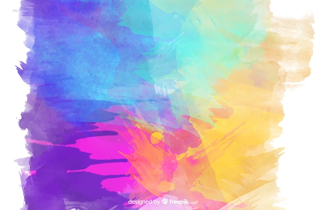 Colourful watercolor stains background