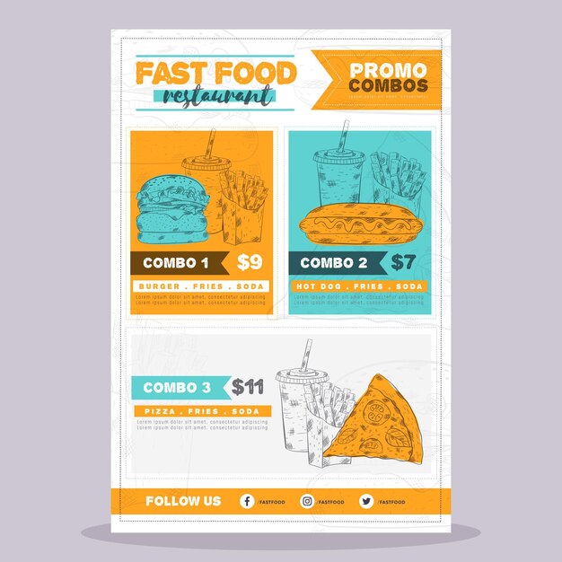 Combo meals fast food poster