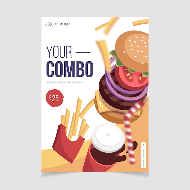 Combo meals poster template style