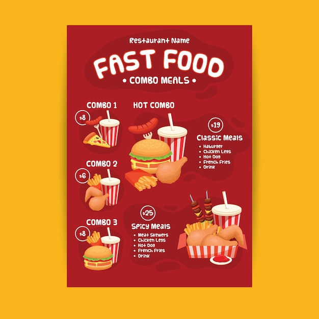 Combo meals poster template