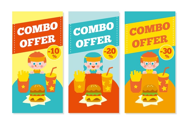 Free vector combo offers - banners collection