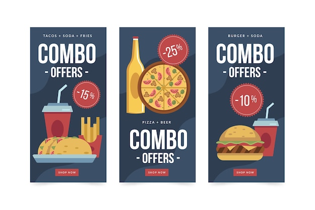 Free vector combo offers - banners concept