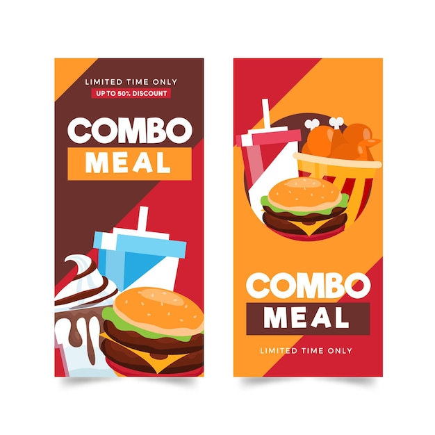 Free Vector combo offers banners