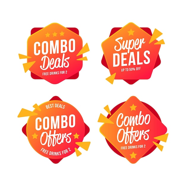 Free vector combo offers label pack