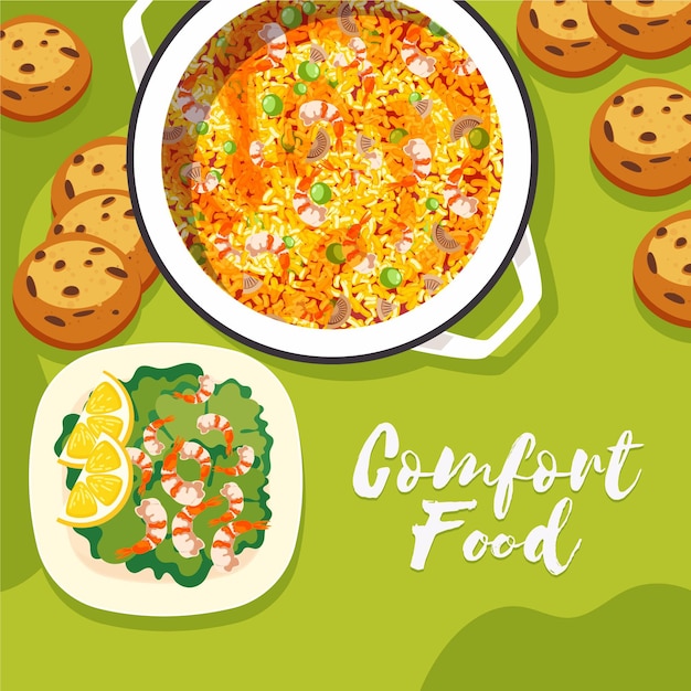 Free Vector comfort food collection illustrated