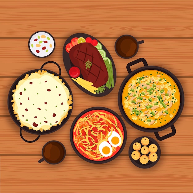 Free Vector comfort food collection illustration