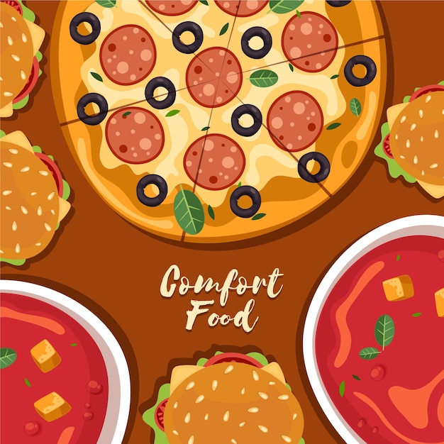 Free Vector comfort food collection style