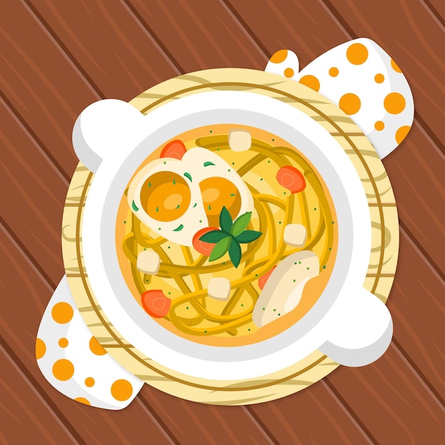 Free Vector comfort food concept with ramen