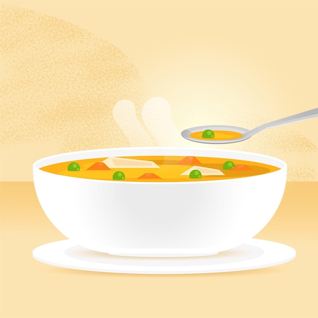 Free Vector comfort food illustration with soup